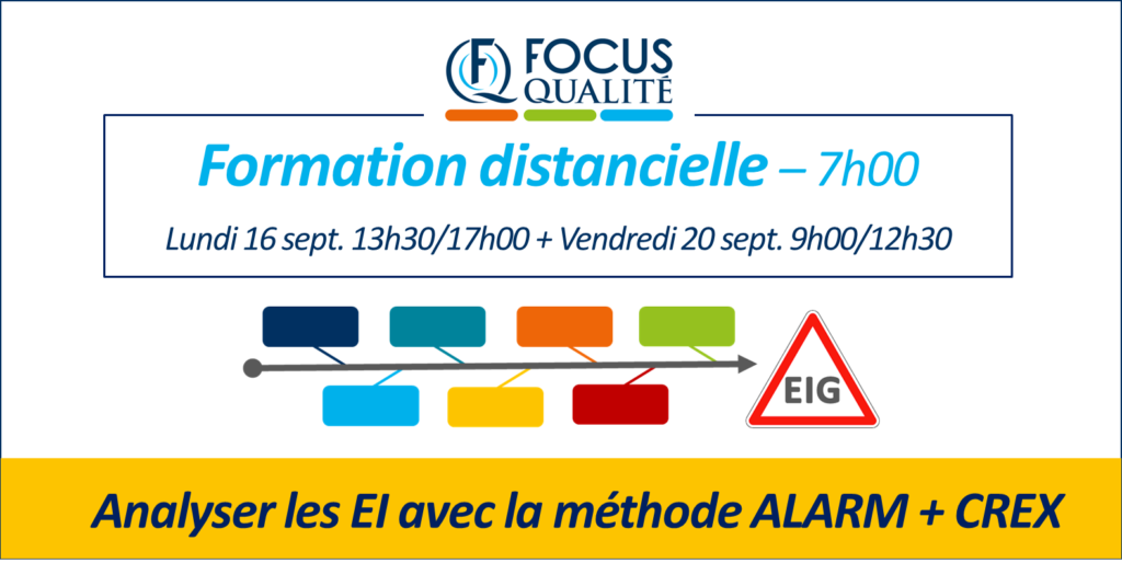 2024-07-02-distanciel-ALARM-2024-09 Formation sanitaire : analyser les évènements indésirables avec la méthode Alarm + CREX